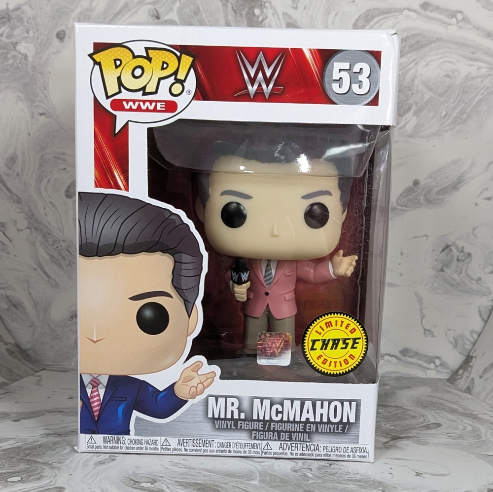 Funko Pop WWE Vince McMahon CHASE Pink Suit Jacket, Rare